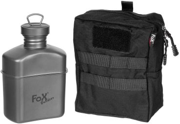 Titanflasche 1 Liter mit Tasche von Fox Outdoor
