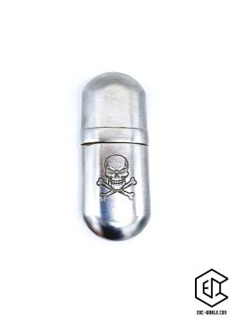Benzin Feuerzeug Edelstahl "Totenkopf"