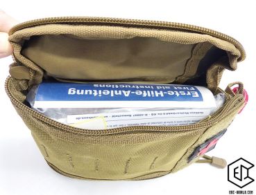 Erste Hilfe Tasche mit Inhalt: MFH®: Tasche, Erste-Hilfe, klein, "MOLLE IFAK", coyote tan