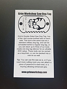 GRIM WORKSHOP®: Dog Tag Saw EDC Saw Necklace