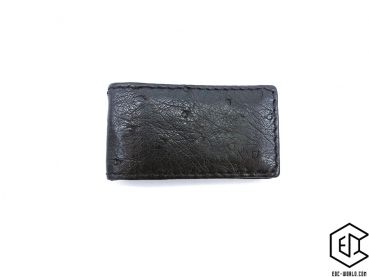 Straußenleder Geldklammer mit hochwertigem Magnet, schwarz
