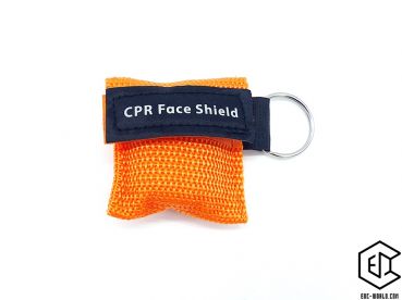 Beatmungsmaske (CPR) in Minitasche mit Schlüsselring orange