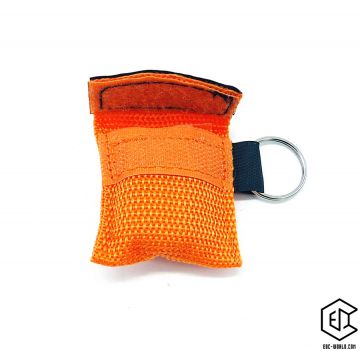 Beatmungsmaske (CPR) in Minitasche mit Schlüsselring orange