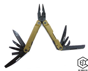 LEATHERMAN® : REBAR® schwarz-coyote tan, 17 Tools,  inklusive Holster