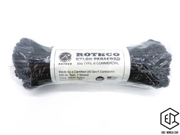 ROTHCO® Paracord/Fallschirmleine Schwarz 550 Type III 100 FT
