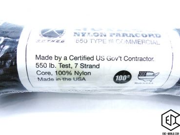 ROTHCO® Paracord/Fallschirmleine Schwarz 550 Type III 100 FT