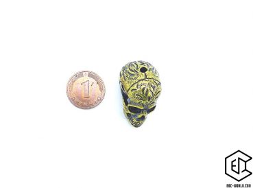 Endperle Paracord Totenkopf groß messingfarben