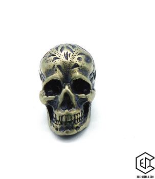 Endperle Paracord Totenkopf groß silberfarben