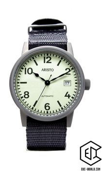 ARISTO® U-Boot Uhr Automatic Natoband grau