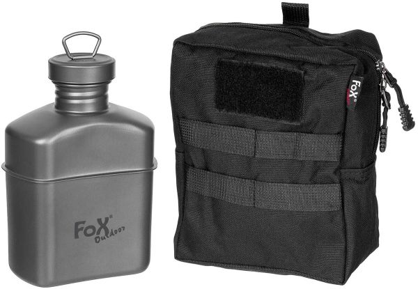 Titanflasche 1 Liter mit Tasche von Fox Outdoor