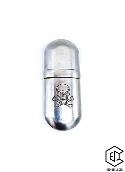 Benzin Feuerzeug Edelstahl "Totenkopf"
