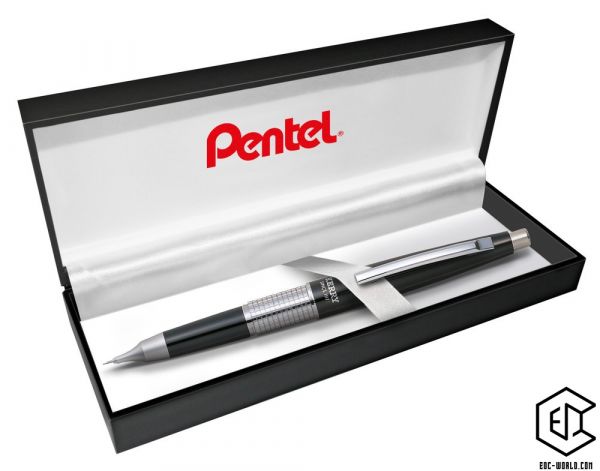 Pentel® Kerry, Druckbleistift, 0,5 mm, schwarz-silberfarben, Geschenkbox