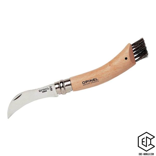 Opinel® : Pilzmesser No 08, Buche, rostfrei mit Bürste