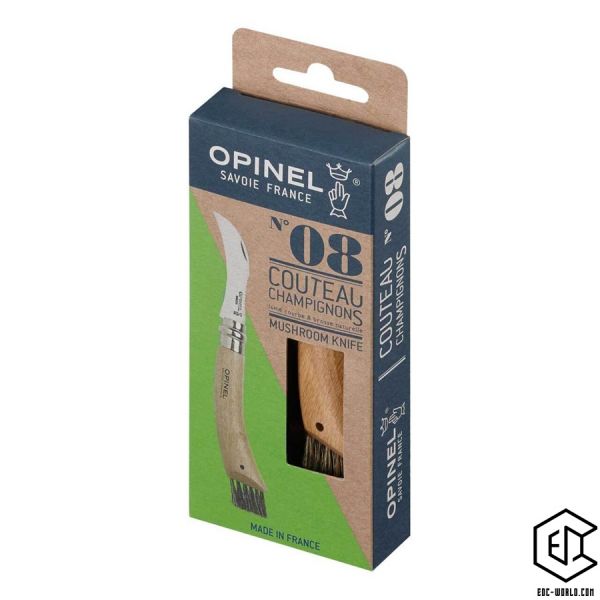 Opinel® : Pilzmesser No 08, Buche, rostfrei mit Bürste