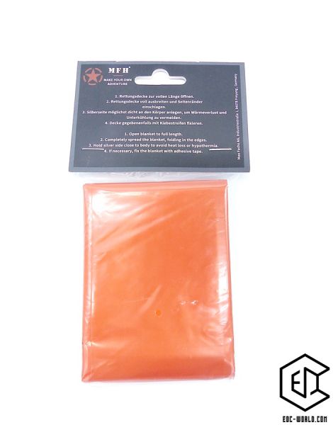 MFH®: Rettungsdecke orangefarben/silber