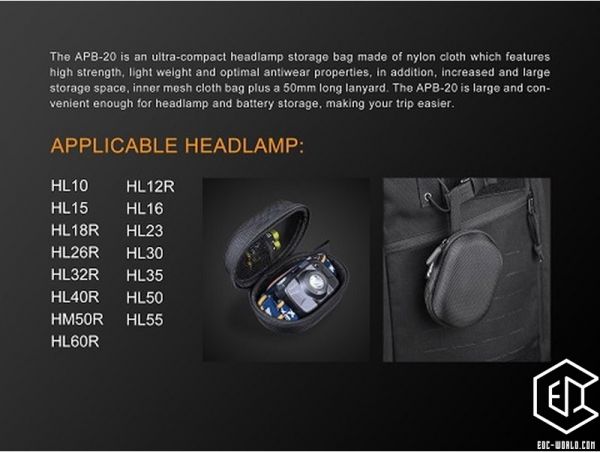 Fenix® APB-20 Transporttasche für Stirnlampen