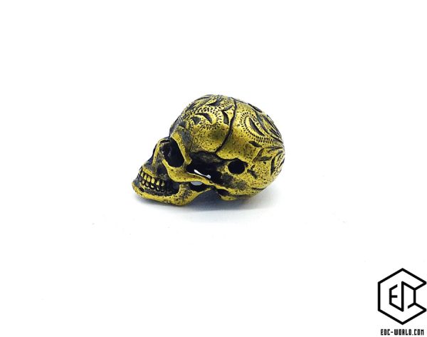 Endperle Paracord Totenkopf groß messingfarben