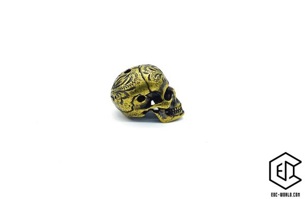 Endperle Paracord Totenkopf groß messingfarben