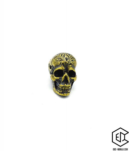 Endperle Paracord Totenkopf groß messingfarben